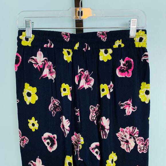 J. Crew Factory Navy Floral Print Drawstring Pants Size 2 - Picture 4 of 5